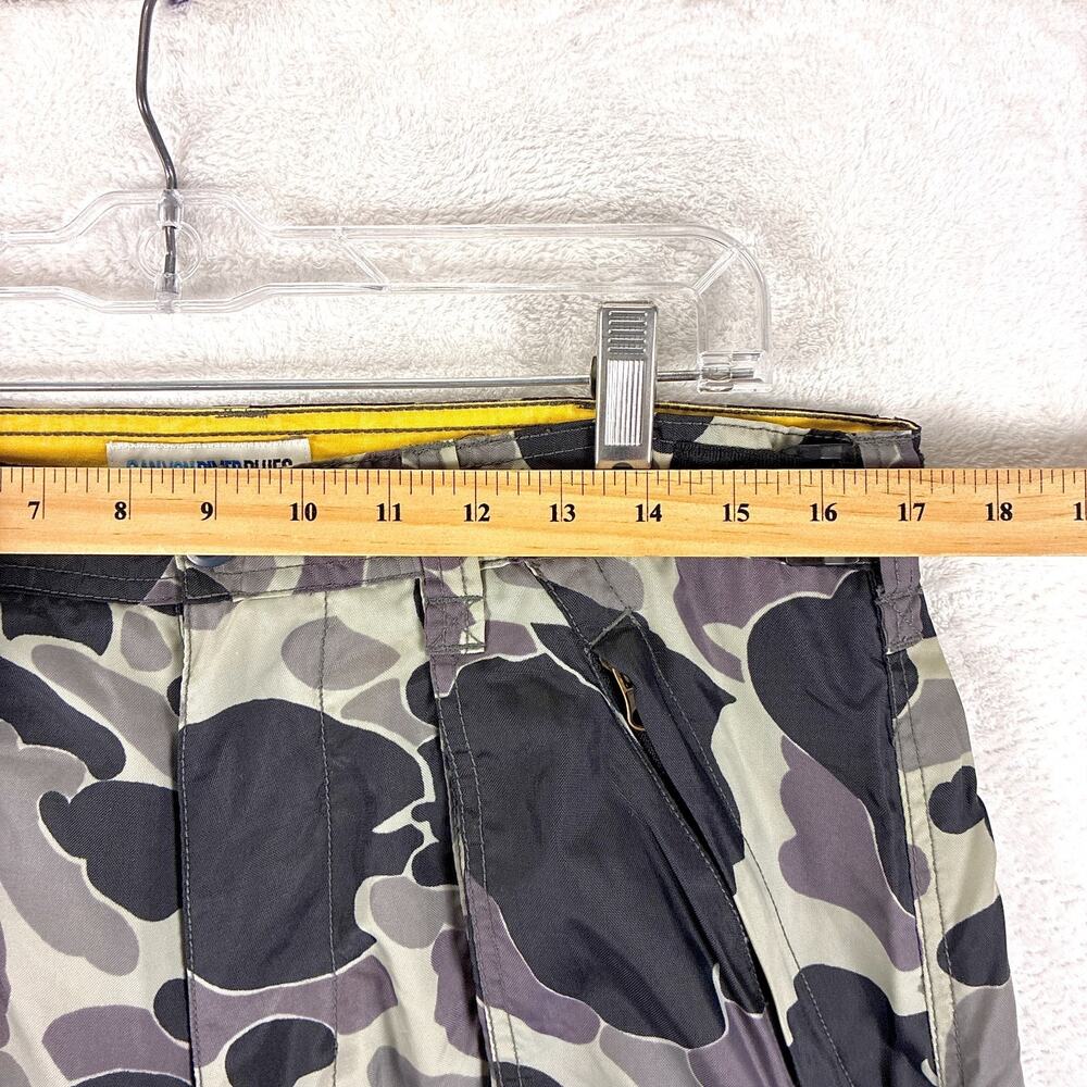 VTG Nylon Parachute Pants Mens 34x34 Gray Duck Camo Lined Baggy Rave Skate 90s - Picture 11 of 12